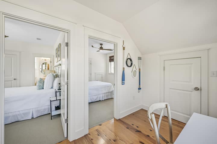 2 Bedrooms upstairs with on-suite bathrooms in each.  Office

