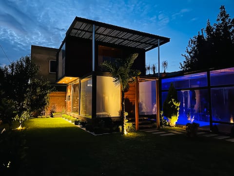 Cabaña privada con Piscina, Jacuzzi y Sauna