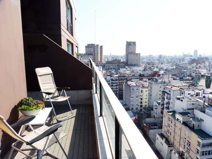 Studio with pool and city view in Recoleta