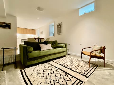Successful Airbnb property: All new 2-bedroom garden apartment on great block. in Jamaica Plain