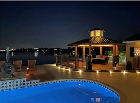 Waterfront Beach Home w/ Pool-Fire Pit-Pool House!