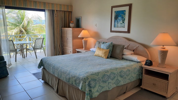 غرفة النوم 3 - وحدة البنتهاوس - في الطابق الثاني مع شرفة خاصة وتلفزيون ومطبخ خاص وحمام داخلي. 