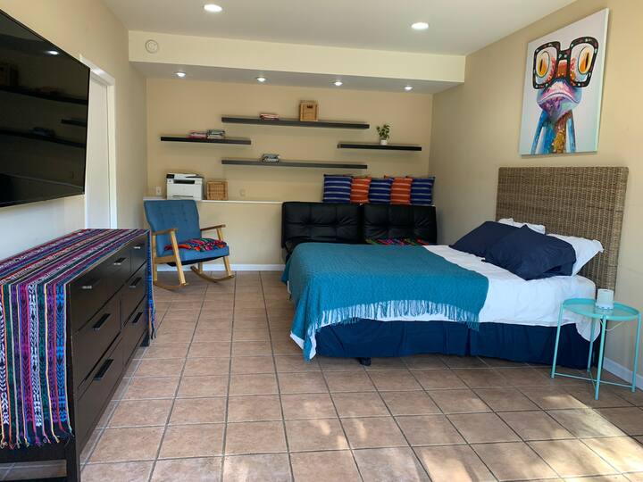 master bedroom on the lower level