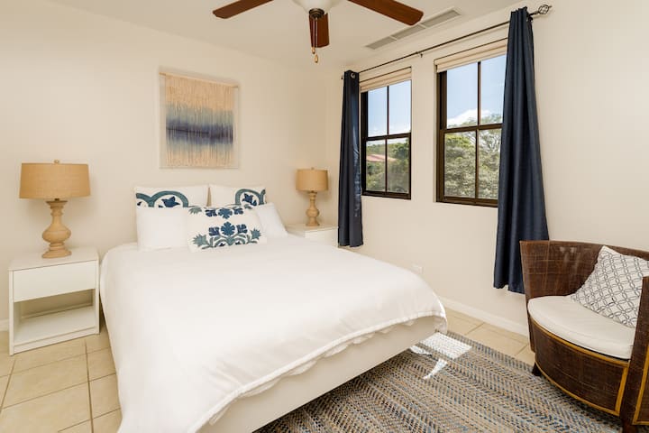 Queen Bedroom - bright and spacious with view overlooking the manicured grounds