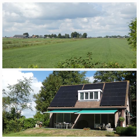 Luxury house de Freule with its own construction and swimming spot.