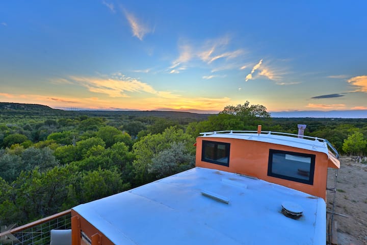 Secluded railcar and caboose with incredible view