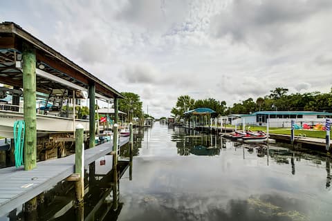 Waterfront home on deep canal with private dock.