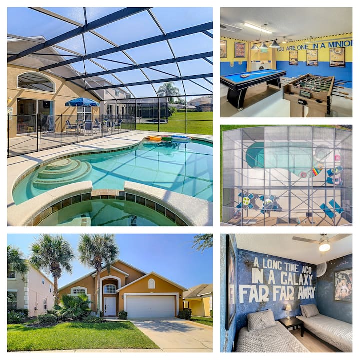 H8536Single Level Pool Spa Home/5 Bed Near Disney Houses for Rent in Kissimmee, Florida