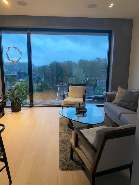 Apartment with panoramic view in new funkis housing.