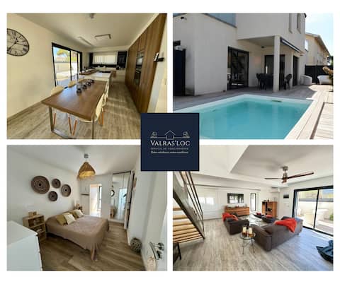 Beautiful villa 100 m from the beach, with pool