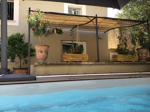 Village house with small pool and garage