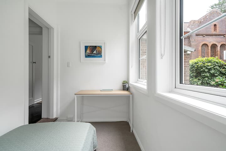 Study desk in second bedroom but then who wants to work?