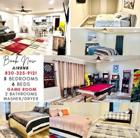 5Bedroom/6Beds/2Bath/Game Room/Plenty of Parking