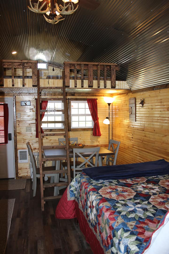 Inside with lots of room.