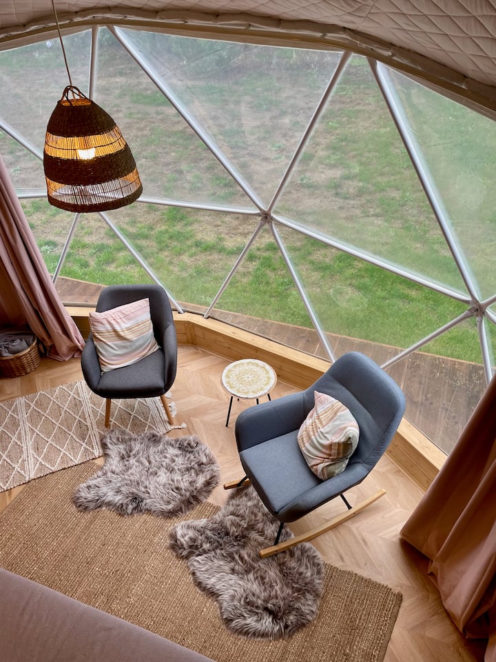 A view of the living room area from your front porch.