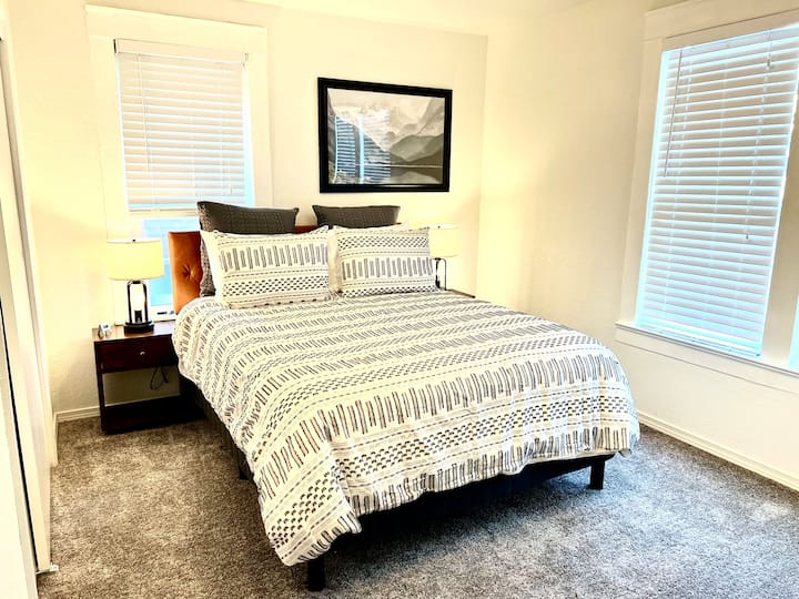 Main bedroom with Queen bed, upstairs. 
