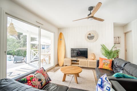 Airbnb performant: Private beach villa, heated pool, close to beach à Moliets Et Maa