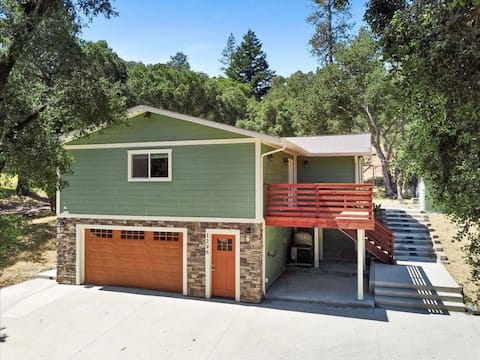 Nestled in acres of forest and walkable to town