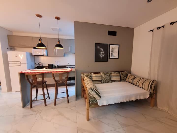 סלון וסביבת מטבח.