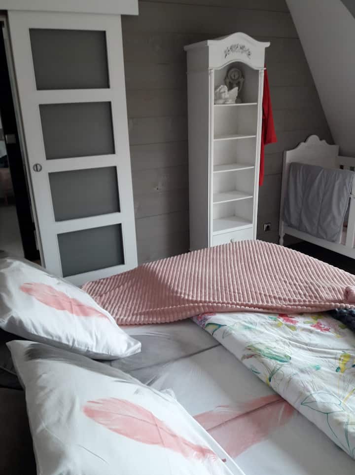 chumba  anga cocooning 1 mfalme ukubwa kitanda 180x200 kumbukumbu godoro+1 mtoto kitanda