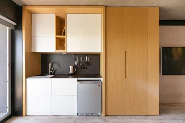 Apartamento kitnet de 1 dormitório com vista em Chacarita