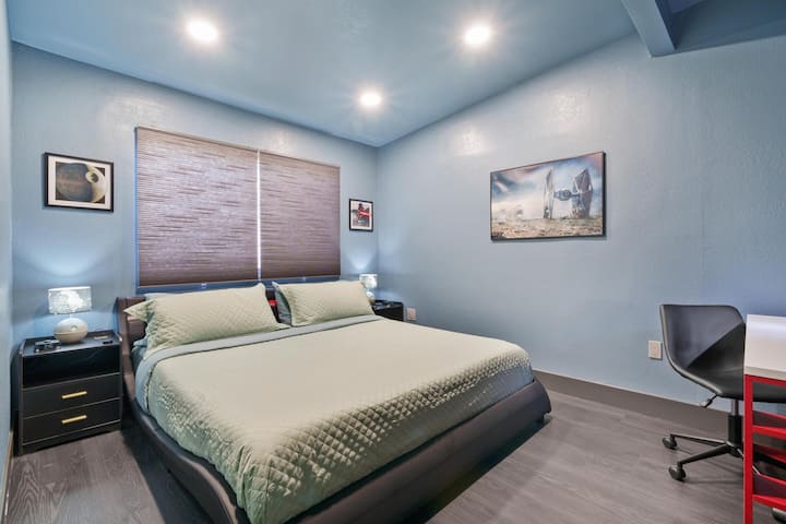 Master bedroom with a King size bed is a safe space and as comfortable as things can get!