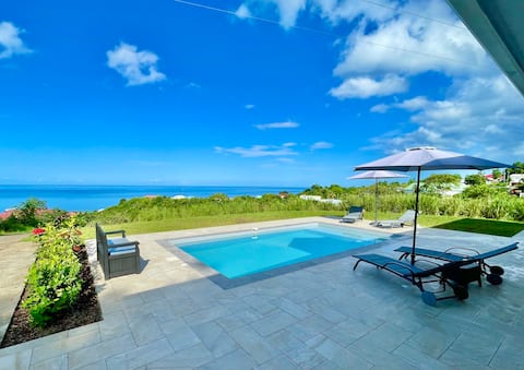 Beautiful villa 6/8 people with pool – sea view