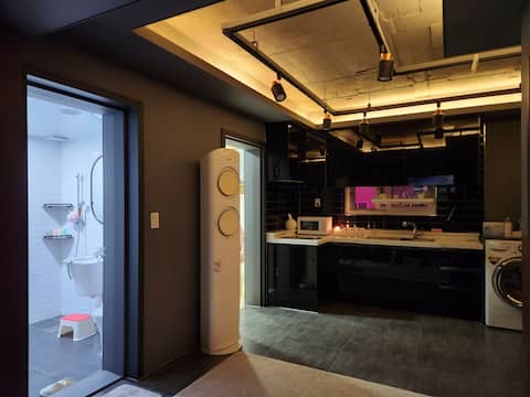 Two-floor single-family house with terrace barbecue party