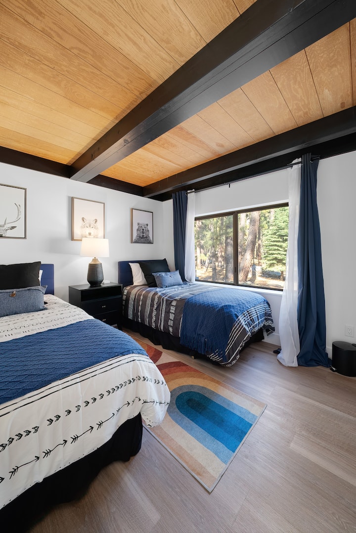 Bedroom #3, two Twin-Beds.  It can also be pulled together with an available mattress topper to make a King Bed.  Dresser and closet in the room.