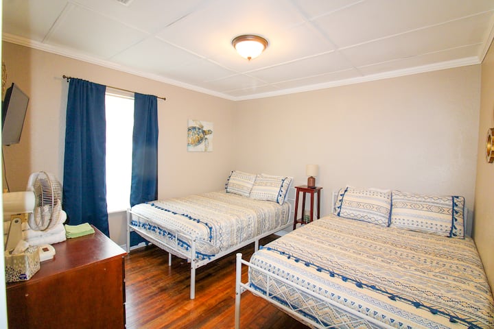 2nd Bedroom boasts 2 Queen Beds, Smart TV and Dresser