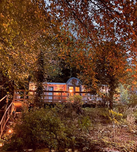 Luxury Hidden Lodge, one bedroom with hot tub.