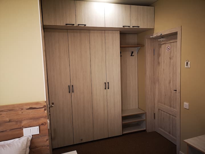 Walk-in closet and hallway