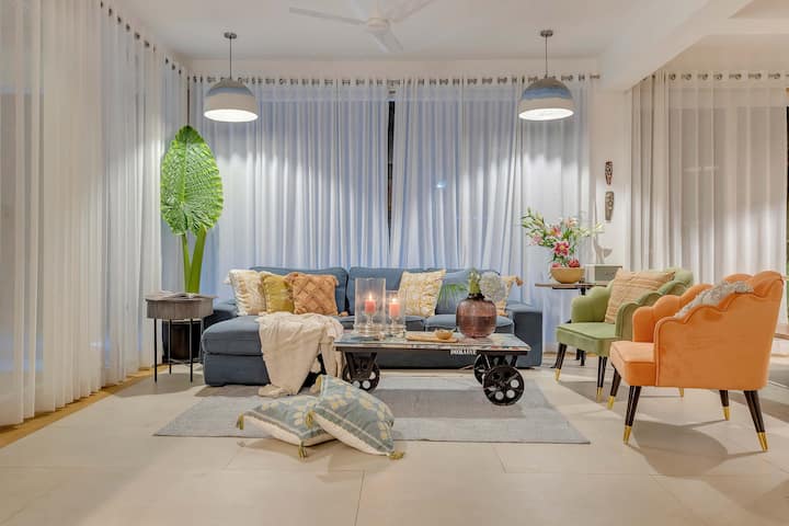 Living Area in the evening.