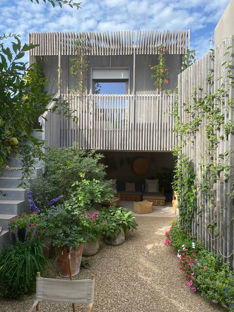 Designer house in a secret garden