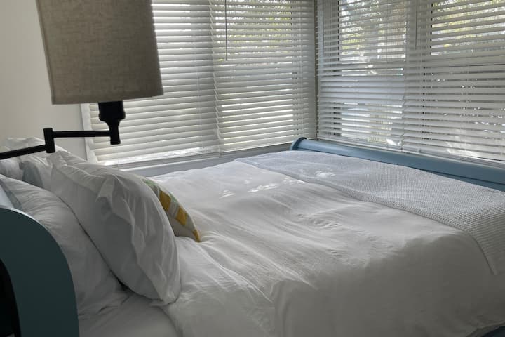 Both bedrooms have big windows for maximum sunlight - and new blinds for those mornings when you prefer to sleep in!