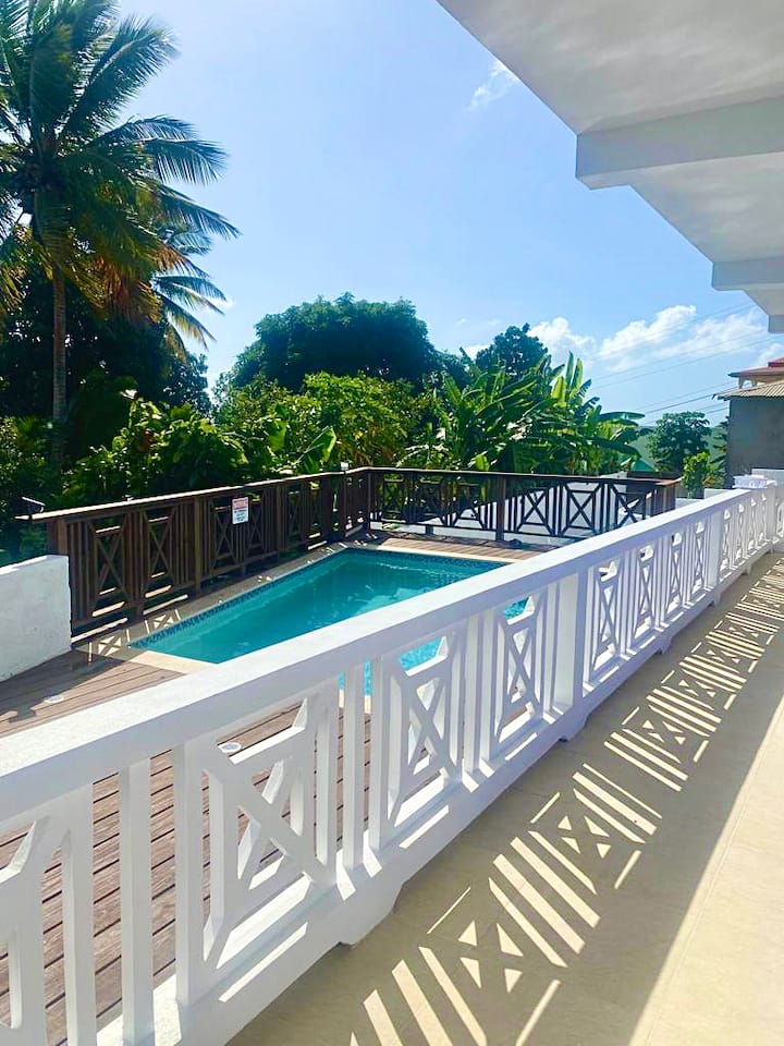 Banbou Terrace 1BR Pool View Villa 2 Serviced apartments for Rent in Morne Caillandre