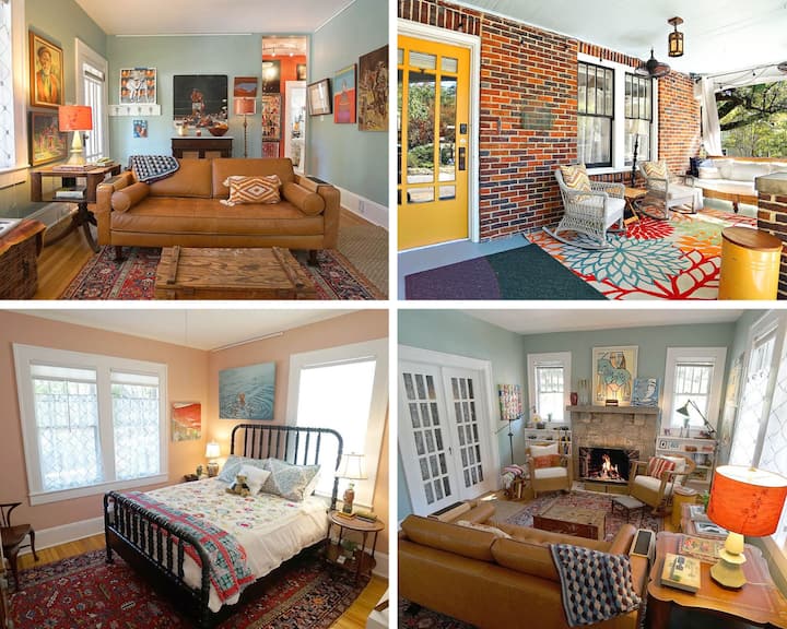 BohoChic Art Cottage/Boylan Hts. Walk to Downtown Guest suites for