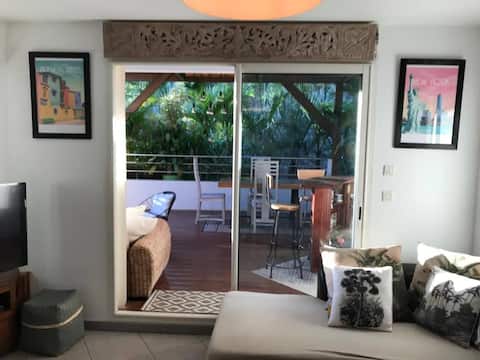 Top Airbnb: Beautiful 2-room with jacuzzi in La Saline-les-Bains in Saint Paul