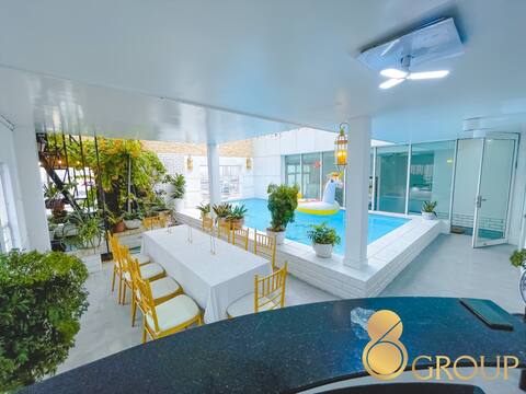 White penthouse - Big Swimming Pool And BBQ
