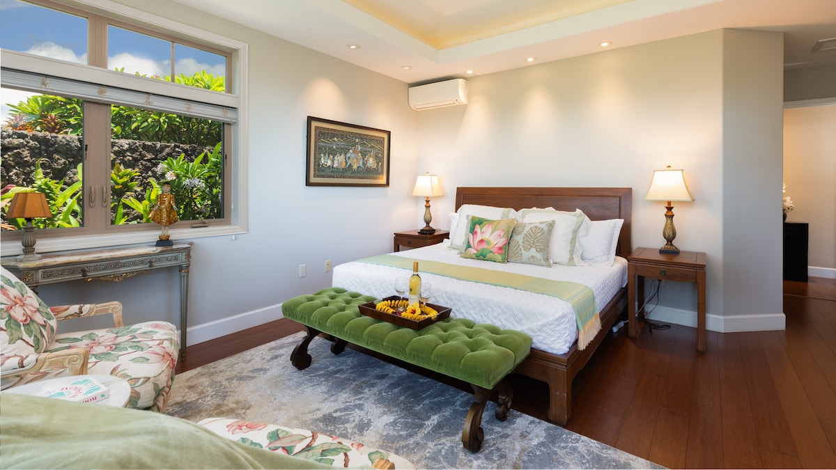 Primary Suite #1 with King bed and private ensuite bathroom