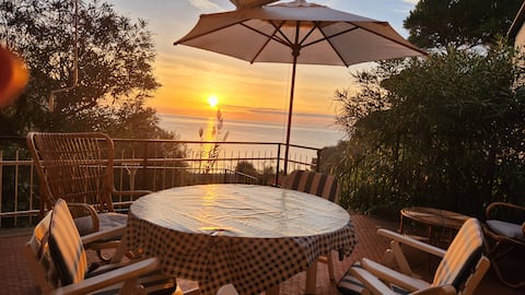 Beautiful sea view villa surrounded by greenery