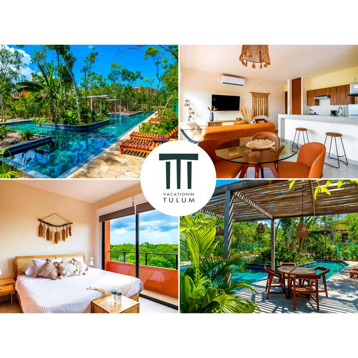 Excelente 1BR en la selva de Tulum Increíble piscina Gimnasio