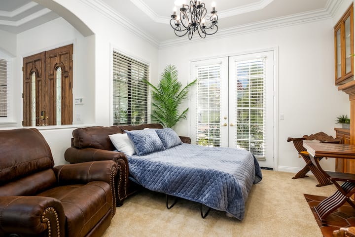 Den with Queen size pull out sofa bed