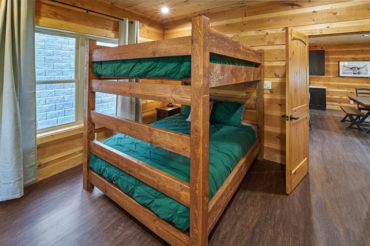 Main Level Queen Over Queen Bunk Beds, with Attached Full Bathroom!