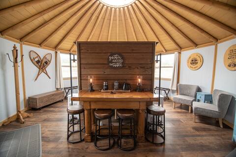 Yurt Cabins w/Hot Tub at the base of Snowy Range