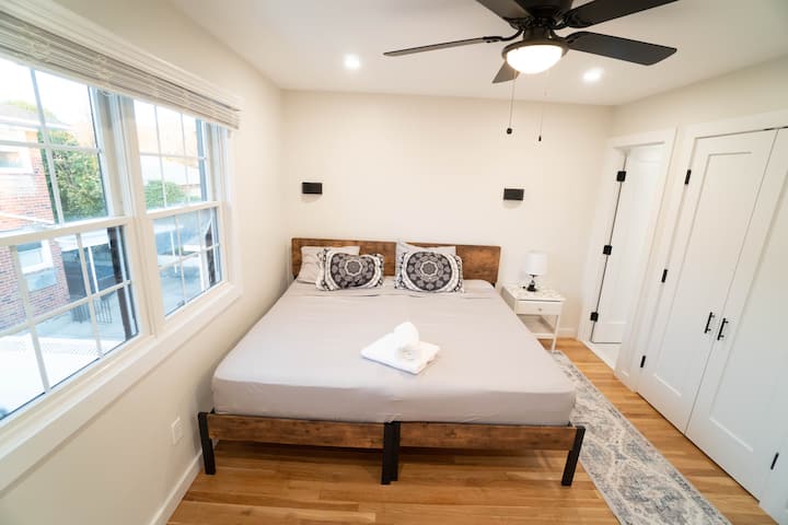 Master Bedroom with a King Size bed.