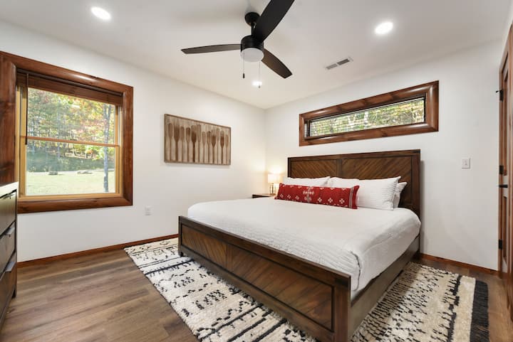 Upstairs bedroom 2 - Your large king bed, smart tv, and en-suite bathroom. 