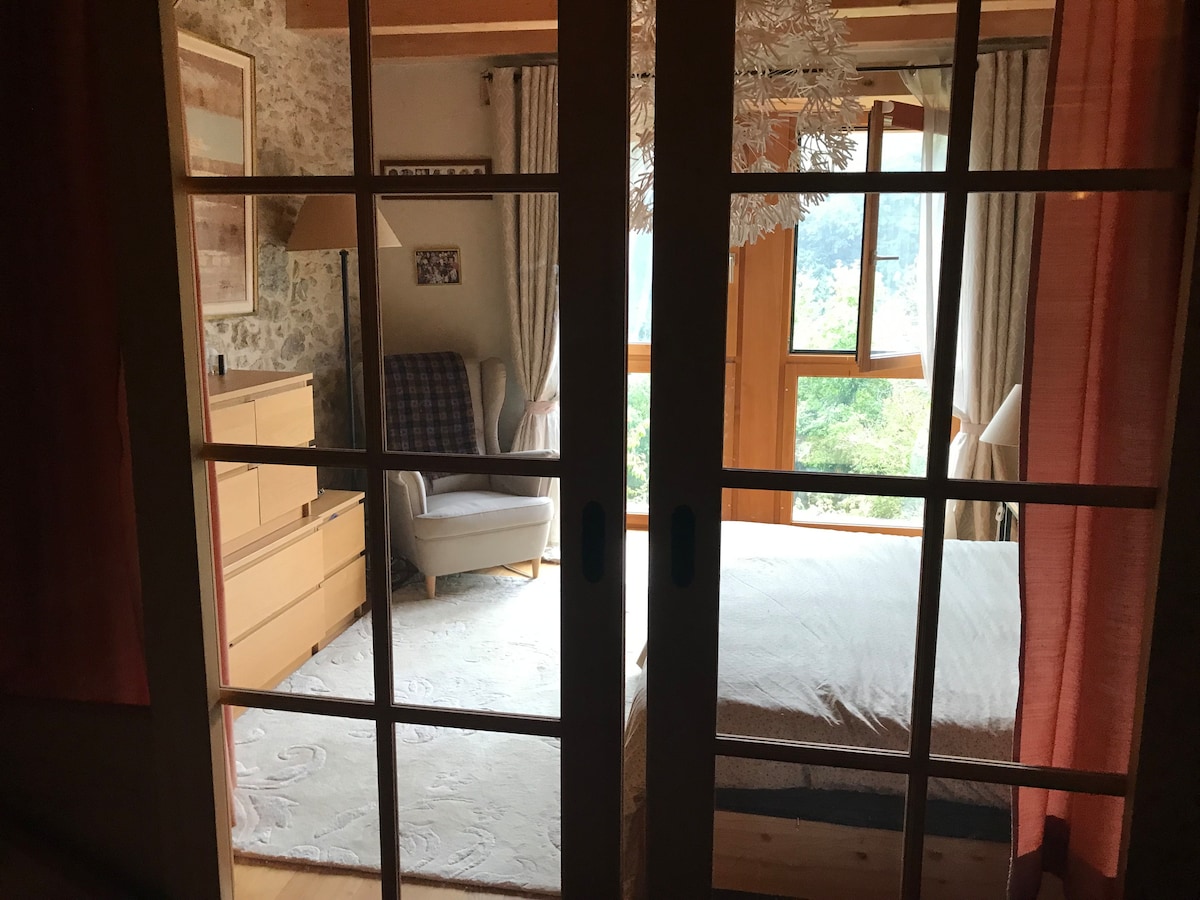 Chumba cha kulala kwenye kitanda cha bustani cha ghorofa ya chini sentimita 160