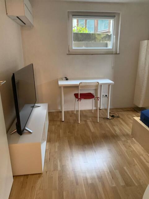 Modern studio with separate kitchen