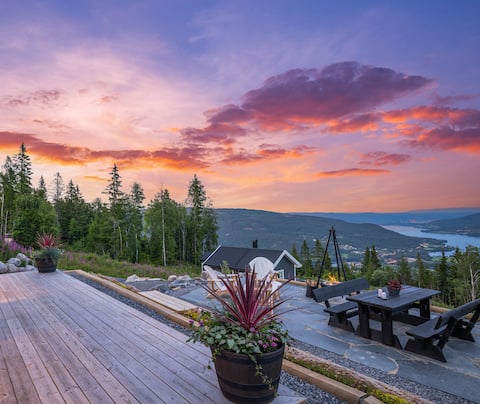 Pink Fjord Panorama - Sauna, Snow, Ski - 4 Seasons